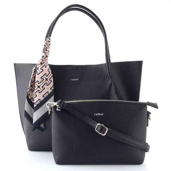 Rieker shopper kabelka se stuhou a vnitřní etují černá H1399-00