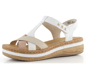 Rieker sandály na platformě Altrosa/Perle/Weiss V0919-80