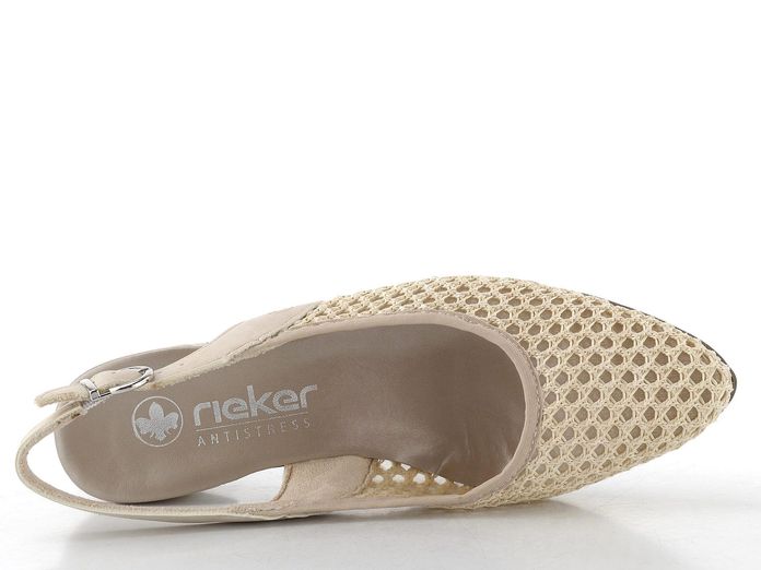 Rieker síťované lodičky s volnou patou crema 47060-60