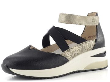 Remonte otevřené polobotky s plnou špičkou a patou černé D2411-03