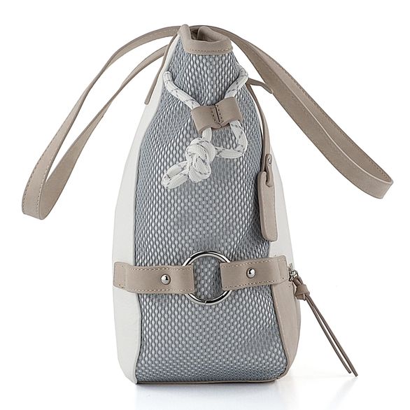 Rieker kombinovaná shopper kabelka bílá/béžová/šedá H1349-82