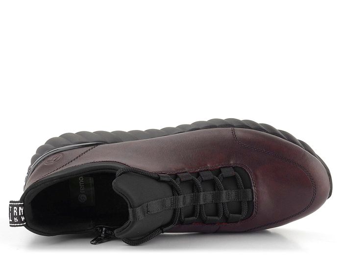 Remonte šněrovací nízký kotník vínový Cerise/Schwarz D5977-35