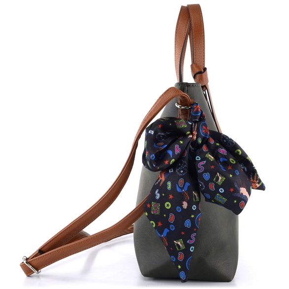 Rieker zelená shopper kabelka s mašlí H1507-54