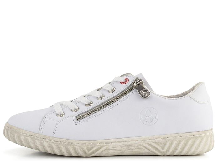 Rieker polobotky se zipem bílé N0900-81