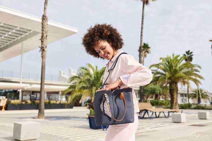 Rieker shopper kabelka se stuhou ozean H1045-14