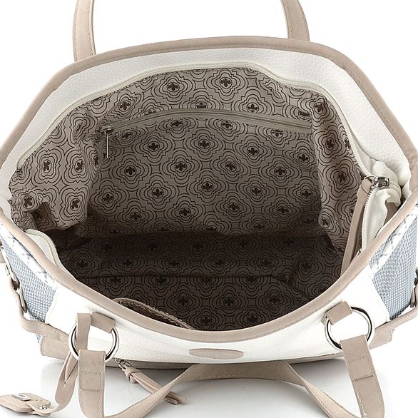 Rieker kombinovaná shopper kabelka bílá/béžová/šedá H1349-82