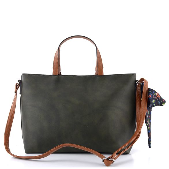 Rieker zelená shopper kabelka s mašlí H1507-54