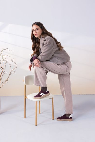Remonte široké fialové tenisky brombeer/cotton D3E00-30