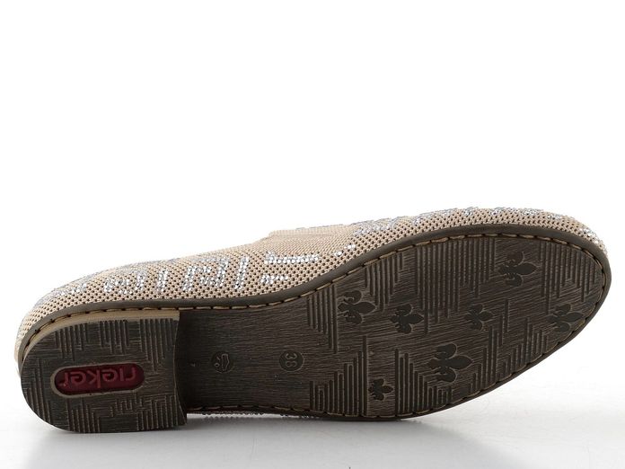 Rieker textilní třpytivé mokasíny ginger 51953-62