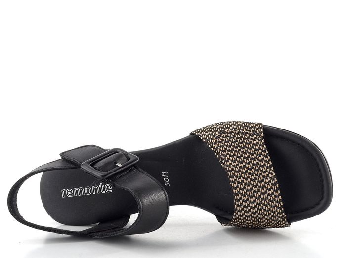 Remonte černé sandály na podpatku D1K51-04