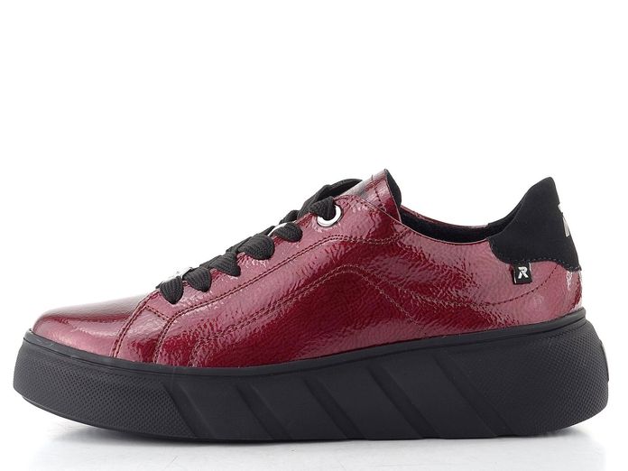 Rieker Sport dámské lakované tenisky cherry/schwarz W2601-35