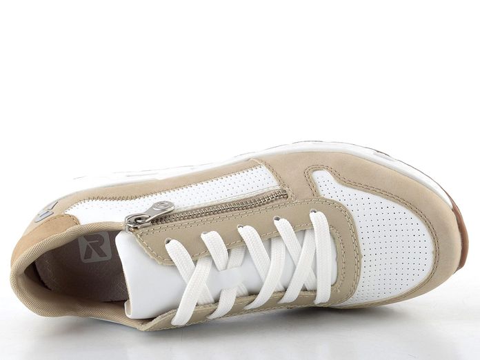 Rieker Sport tenisky na platformě béžovo-bílé N5204-80