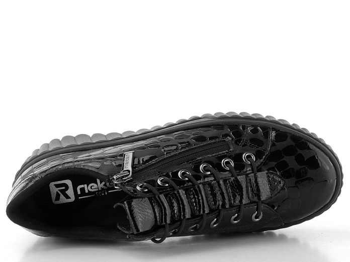 Rieker Sport tenisky na platformě lakované černé N2555-02