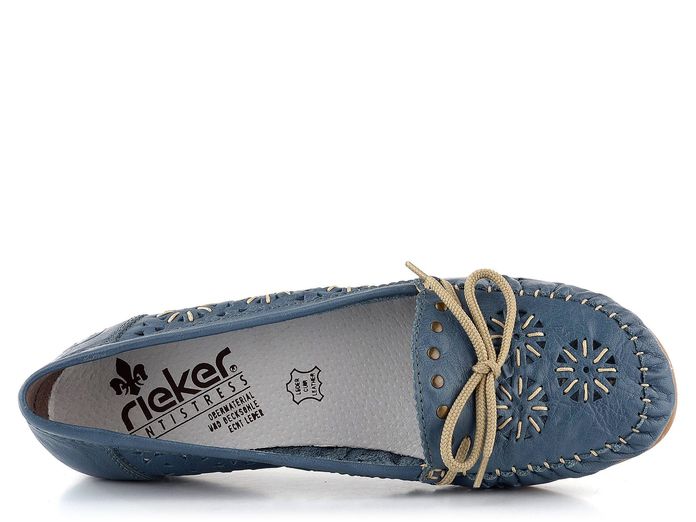 Rieker mokasíny modré etno L6396-12