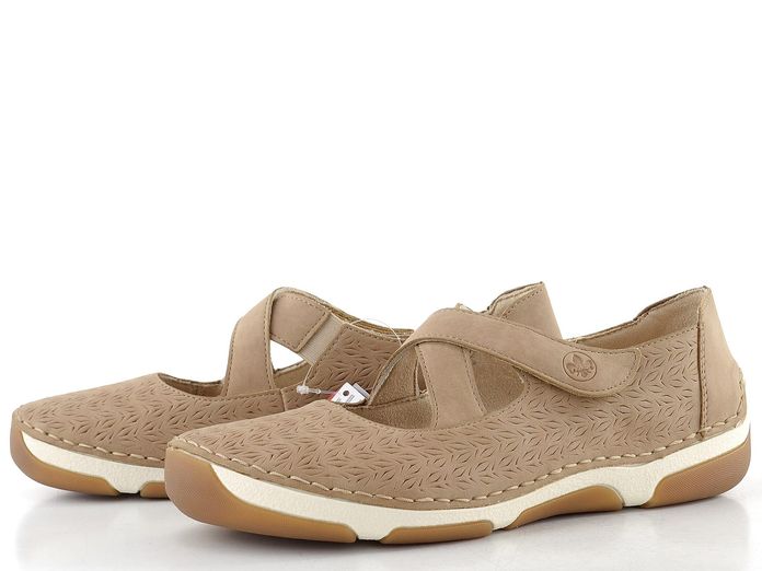 Rieker  polobotky s upínacím páskem camel 55958-20