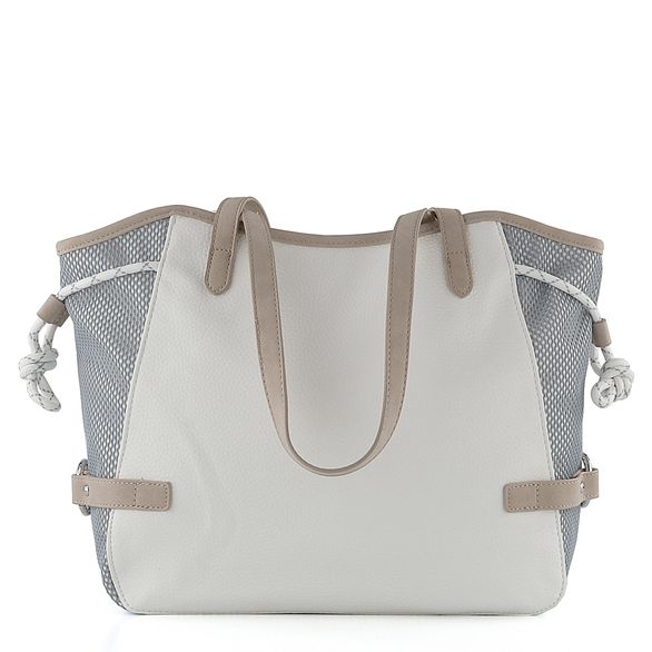 Rieker kombinovaná shopper kabelka bílá/béžová/šedá H1349-82