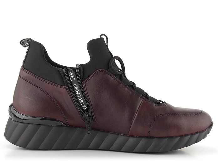 Remonte šněrovací nízký kotník vínový Cerise/Schwarz D5977-35