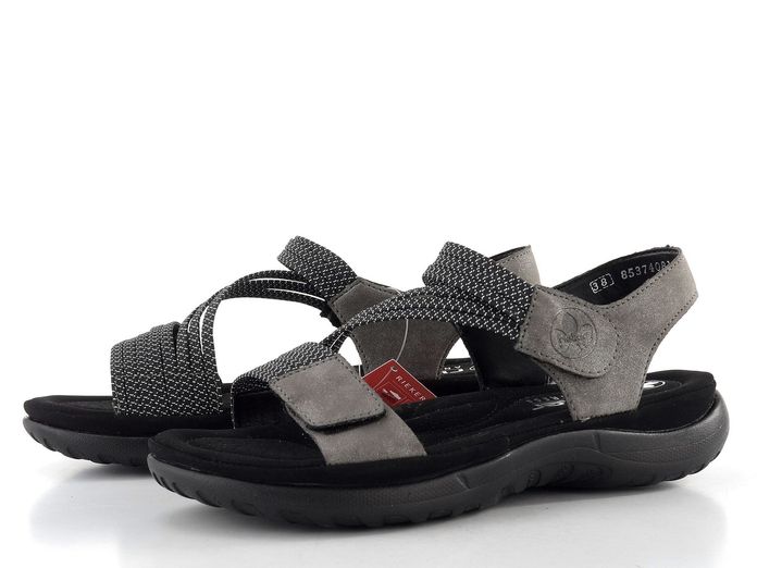 Rieker šedé sandály s gumičkami 64870-42