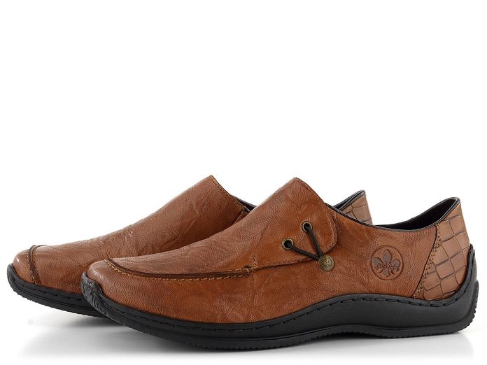 Rieker dámské prozouvací polobotky hnědé/kroko L1750-22