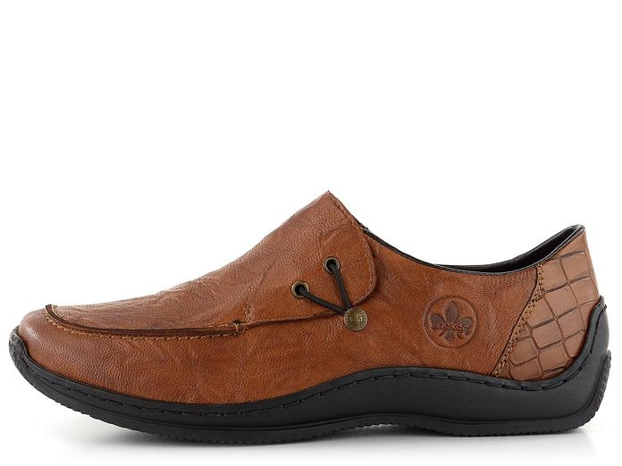 Rieker dámské prozouvací polobotky hnědé/kroko L1750-22