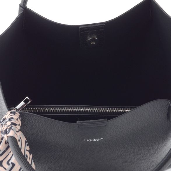 Rieker shopper kabelka se stuhou a vnitřní etují černá H1399-00