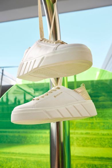 Rieker Revolution tenisky na platformě bílo-zlaté W0502-81