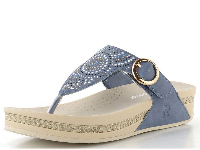 Rieker žabky s kamínky indigo V1465-14