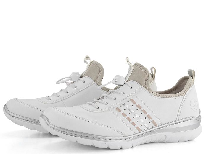 Rieker prozouvací polobotky bílé L3259-80