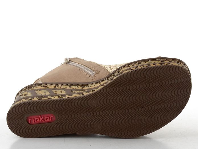 Rieker římské sandály na klínu shell/crema 68180-60