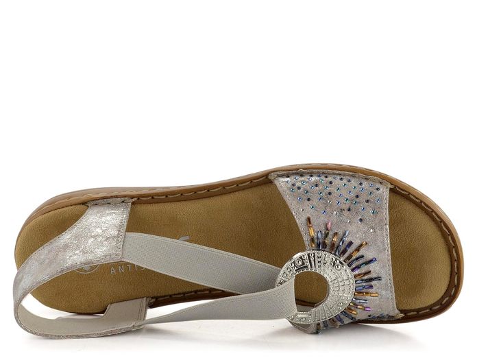 Rieker metalické sandály s gumičkou Rose-Metallic 60880-90