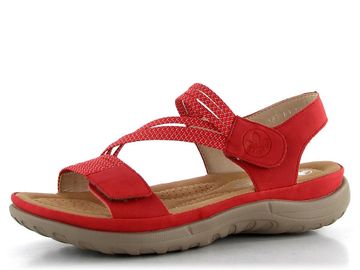 Rieker červené sandály s gumičkami 64870-33