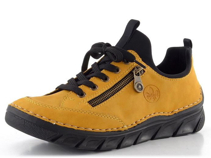 Rieker žluté šněrovací dámské polobotky 55073-68
