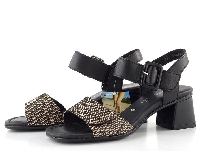 Remonte černé sandály na podpatku D1K51-04