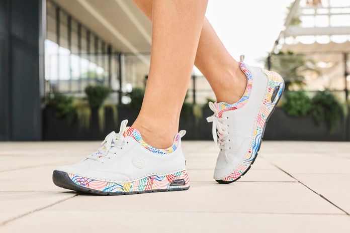 Rieker šněrovací polobotky weiss/weiss-multi 44562-80