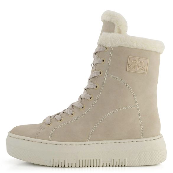 Rieker šněrovací kotník na platformě béžový Ginger/Bianco M1980-62
