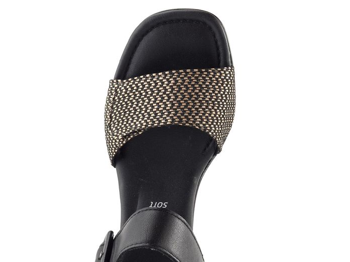 Remonte černé sandály na podpatku D1K51-04