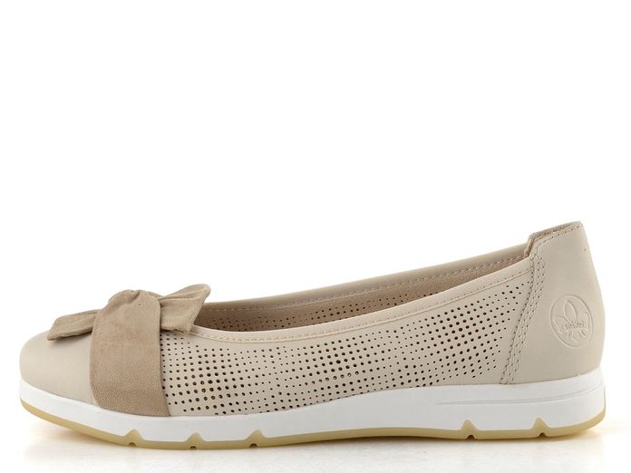 Rieker baleríny s mašlí perle/jute L3066-60