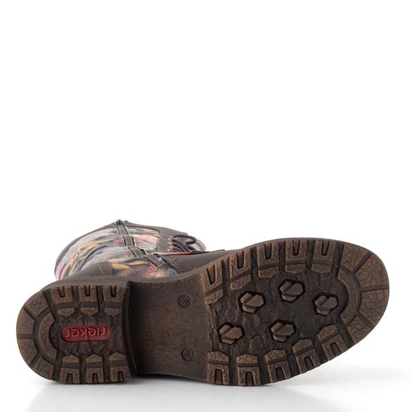 Rieker šněrovací kozačky s membránou mud/ozean-multi/schwarz-antik 94731-91