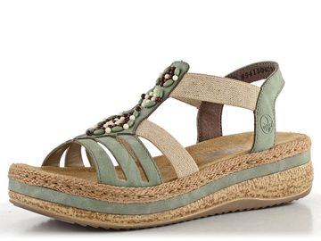Rieker sandály na platformě zelené V0920-52