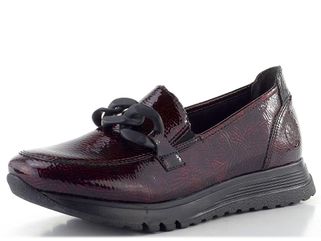 Rieker lakované mokasíny bordeaux/black 49051-35