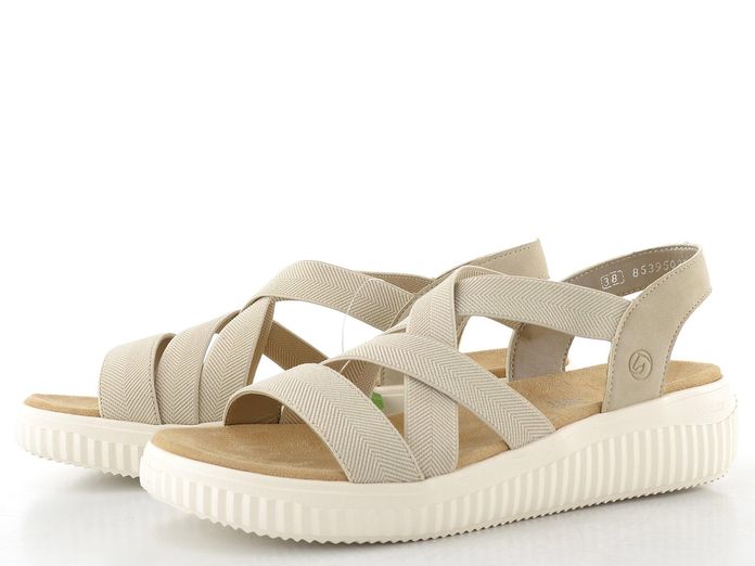 Remonte páskové sandály na platformě béžové D3L52-60